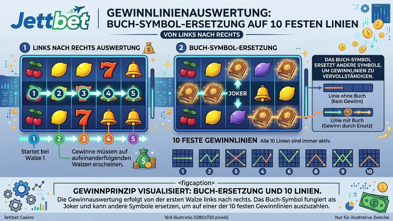 Gewinnlinienverlauf bei Book of Ra Magic