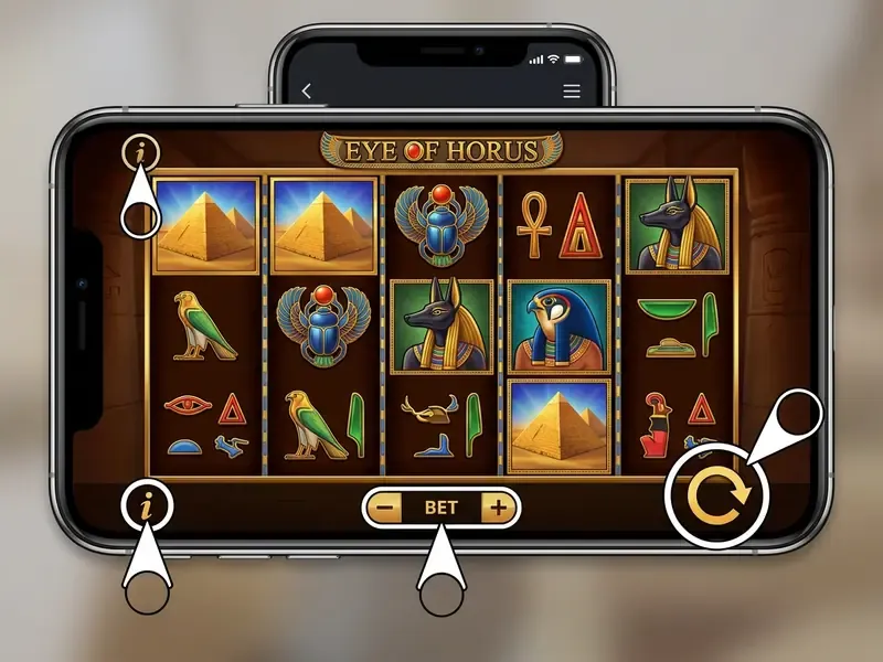 Eye of Horus mobil spielen Benutzeroberfläche
